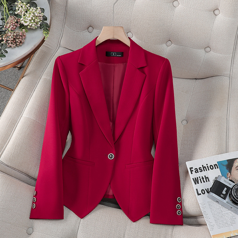 Women Formal Wear Business - เสื้อเบลเซอร์แฟชั่นใหม่สำหรับผู้หญิง สีแดง ขาว ดำ ชุดสูททำงานสำหรับผู้หญิง เสื้อแจ็คเก็ตสำหรับทำงาน