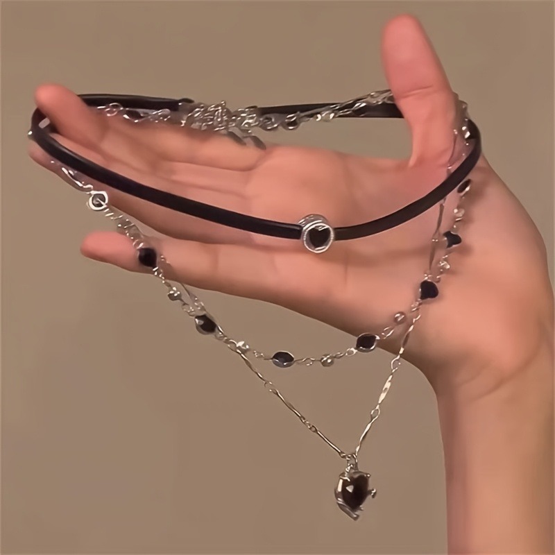 Formal Wear Jewelry For Women - สร้อยคอรูปหัวใจแบบกอธิค ดีไซน์หลายชั้น สวยงาม เหมาะสำหรับผู้หญิง สวมใส่ได้ทุกวันและในโอกาสทางการ ใช้ได้ตลอดทั้งปี