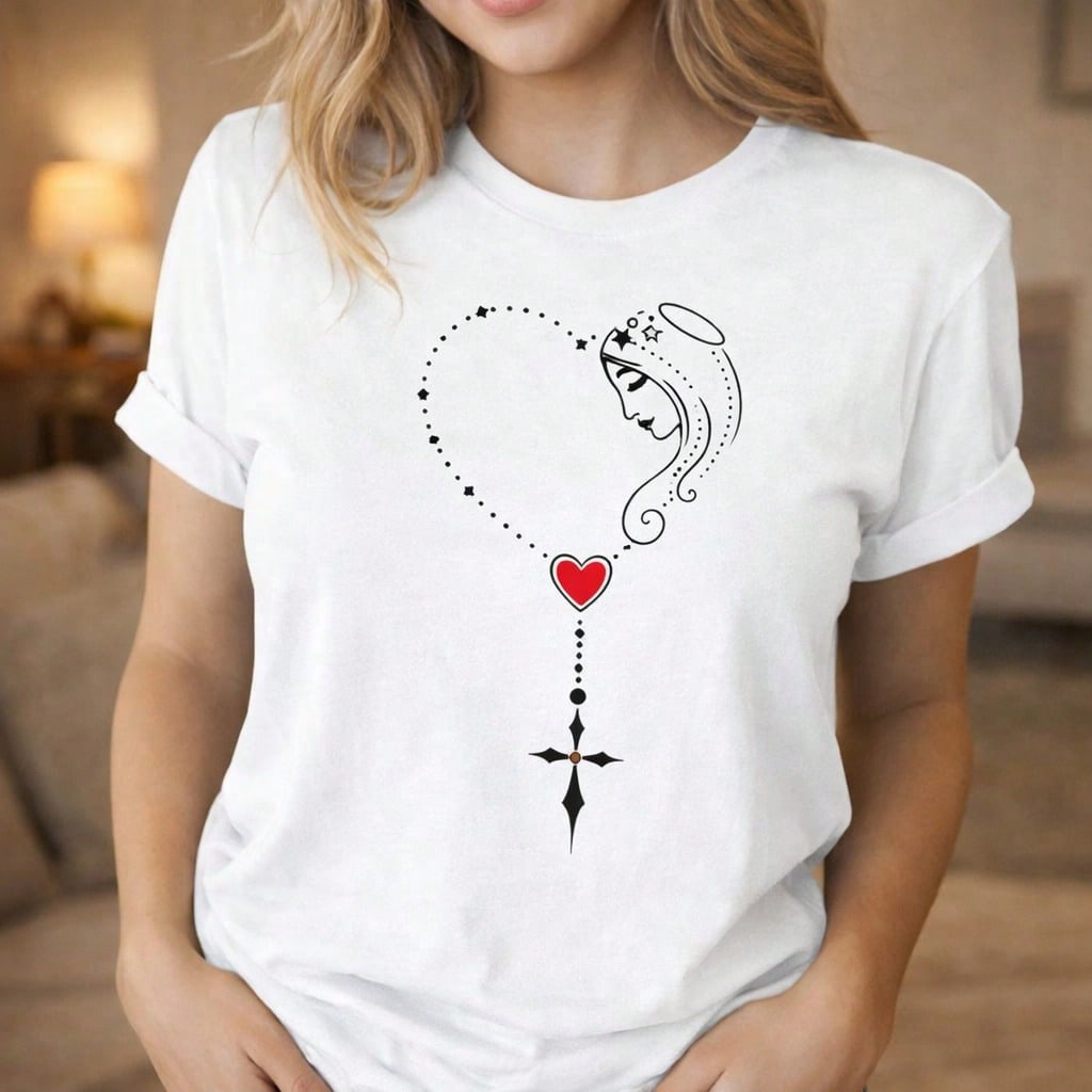 Women Formal Wear Outfits - เสื้อเชิ้ตพิมพ์ลายหัวใจลายดอกไม้สำหรับผู้หญิงไซส์ใหญ่ Trebalena - เสื้อเชิ้ตคอกลมแขนสั้นลำลองพร้อมลายดอกไม้แบบสุ่ม สวมใส่สบายทุกวัน เสื้อสำหรับฤดูร้อน