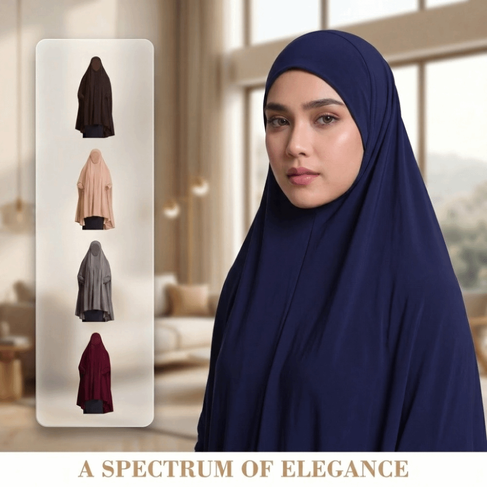 Women Formal Wear Hijab - ชุดคาฟตันแบบเรียบง่ายสำหรับชาวมุสลิม ชุดคลุมยาวแบบสุภาพ สง่างาม ปกปิดมิดชิด พร้อมฮิญาบ ผ้าคลุมศีรษะแบบดั้งเดิม