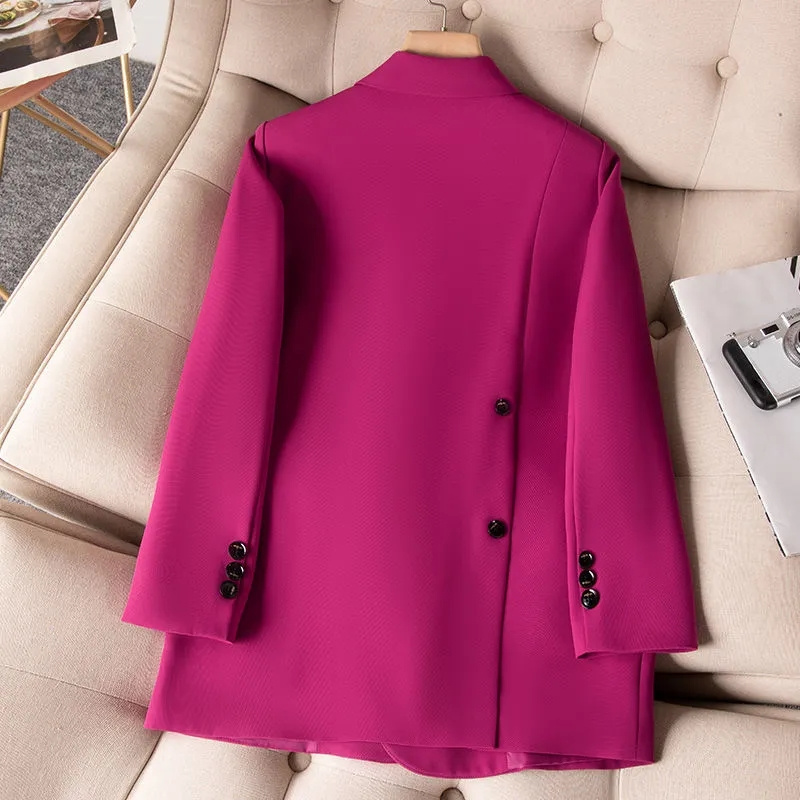 Women Formal Wear Business - ผู้หญิงอย่างเป็นทางการ Blazers 2023 New Rose สีดำผู้หญิงสตรีแขนยาว