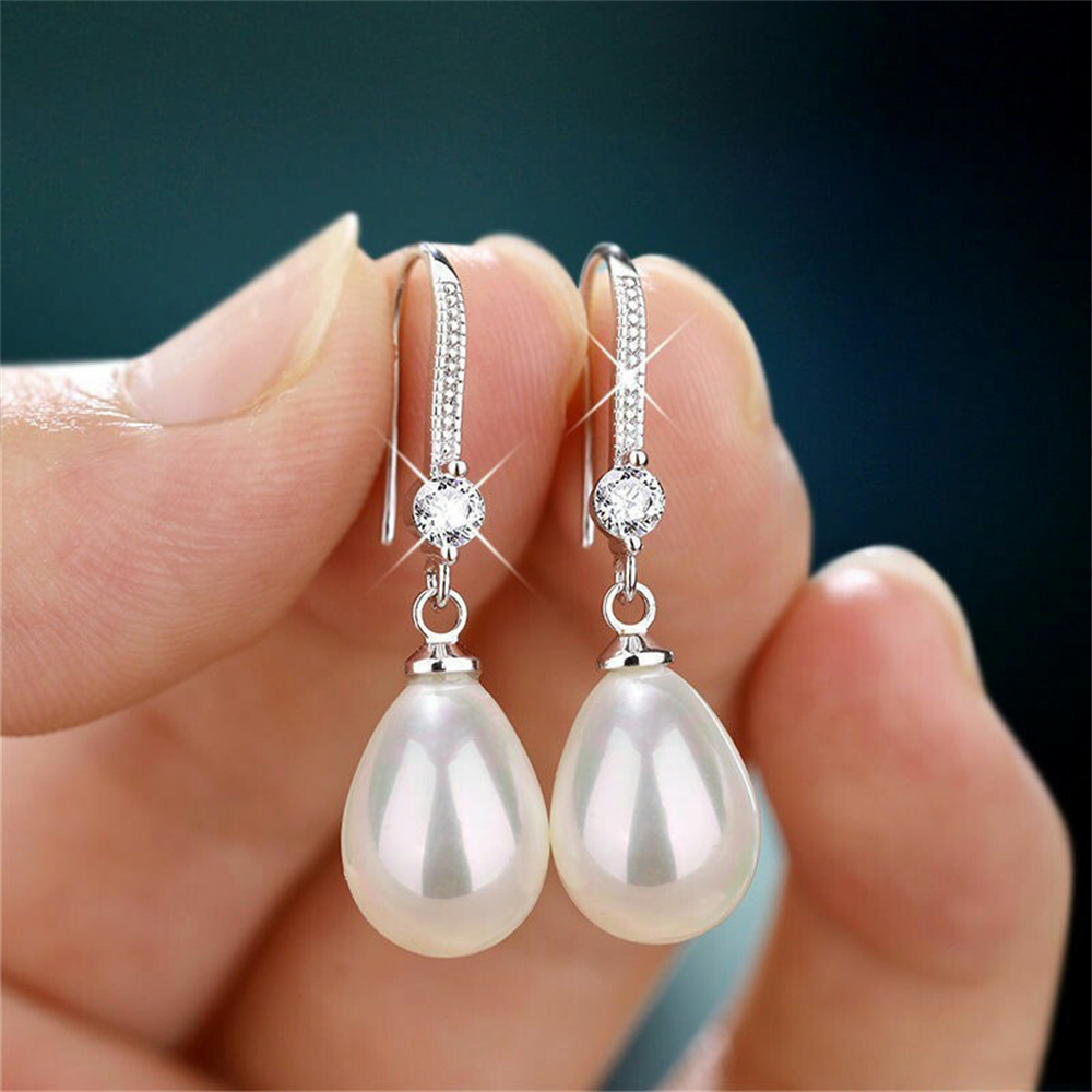 Formal Wear Jewelry For Women - ต่างหูมุกเทียม เครื่องประดับผู้หญิงน้ำหนักเบา เครื่องประดับผู้หญิง ต่างหูห้อยมุกสำหรับชุดเจ้าสาว งานพิธีการ
