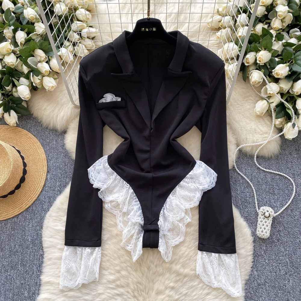 Hotsweet Turn-Down COLLAR Eleg - Women'S Formal Wear Jumpsuit บทวิจารณ์และราคา