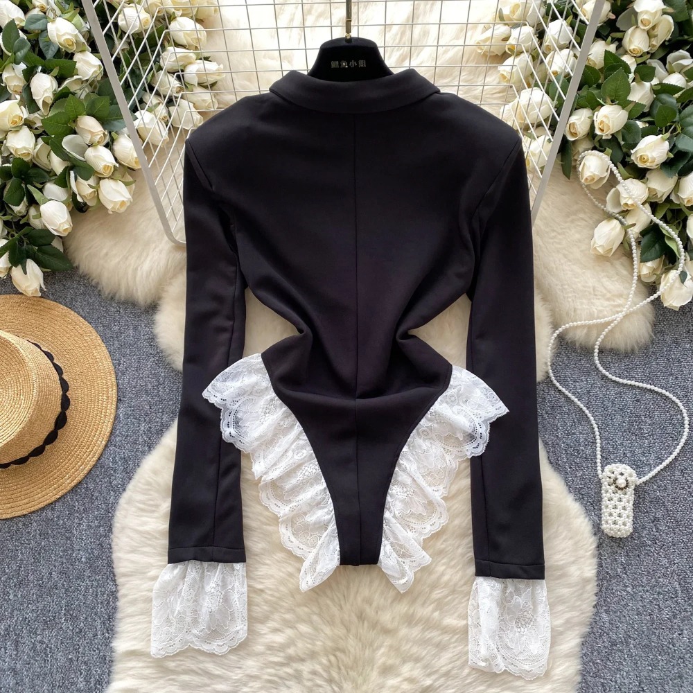Hotsweet Turn-Down COLLAR Eleg - Women'S Formal Wear Jumpsuit บทวิจารณ์และราคา