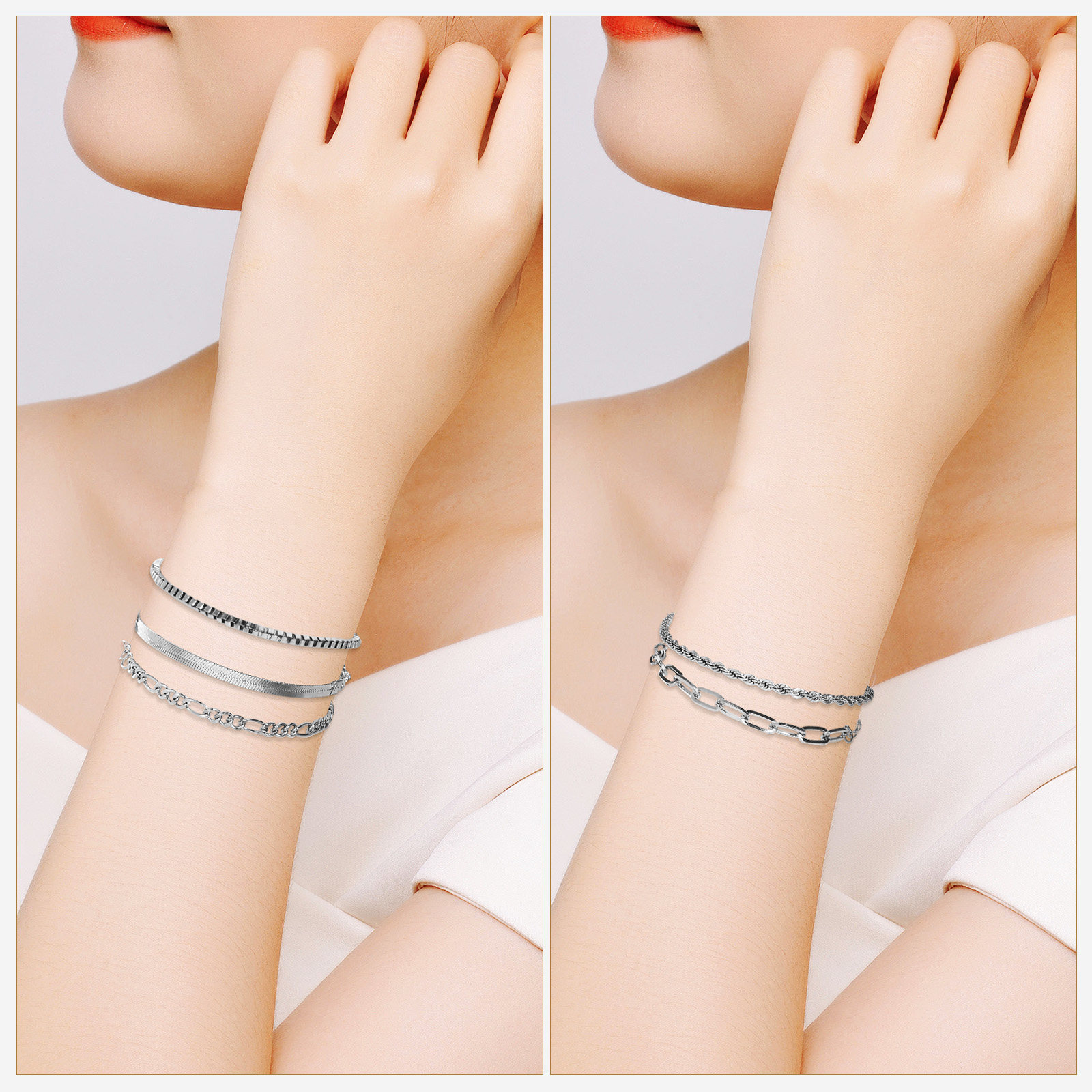 สร้อยข้อมือแบบมินิมอล 6 ชิ้น ส - Formal Wear Jewelry For Women บทวิจารณ์และราคา