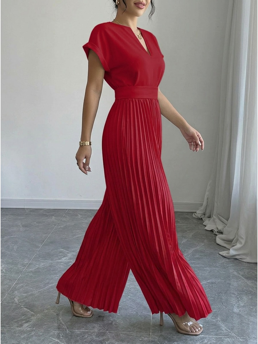 จั๊มสูทขายาวทรงขาบาน คอวี แขนส - Women'S Formal Wear With Pants บทวิจารณ์และราคา