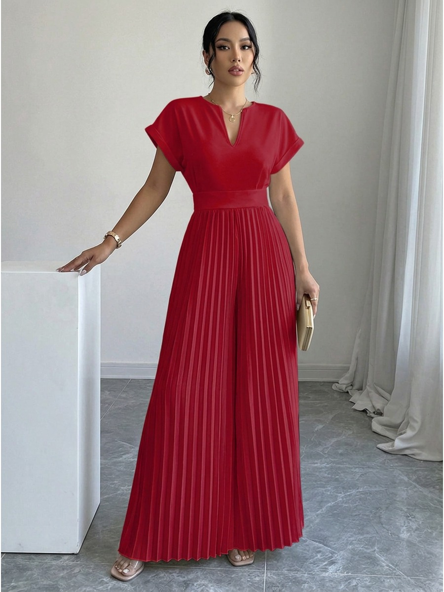 จั๊มสูทขายาวทรงขาบาน คอวี แขนส - Women'S Formal Wear With Pants บทวิจารณ์และราคา