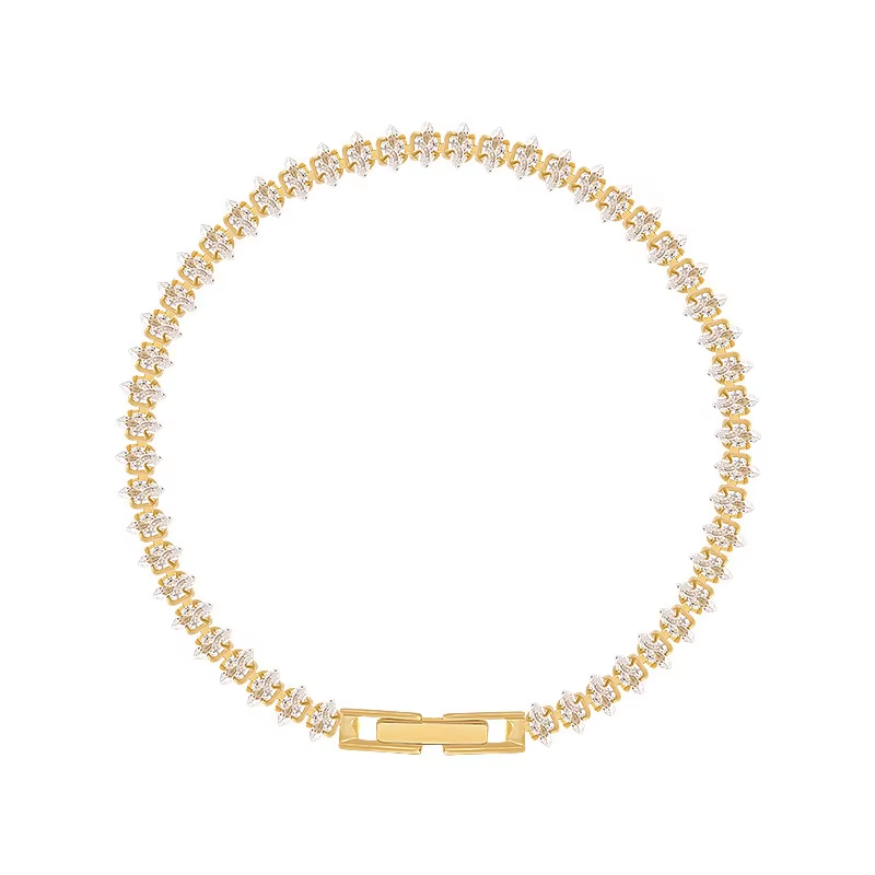 สร้อยข้อมือทองคำประดับเพชร CZ  - Formal Wear Jewelry For Women บทวิจารณ์และราคา