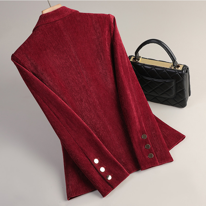 สีเหลืองทองกำมะหยี่เบลเซอร์ผู้ - Women Formal Wear Business บทวิจารณ์และราคา