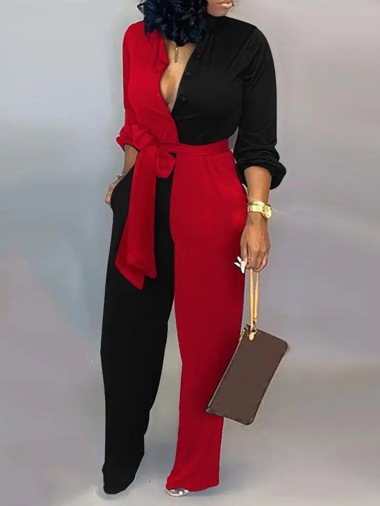 ผู้หญิงแฟชั่นพิมพ์แขนยาวฤดูใบไ - Women'S Formal Wear Jumpsuit บทวิจารณ์และราคา