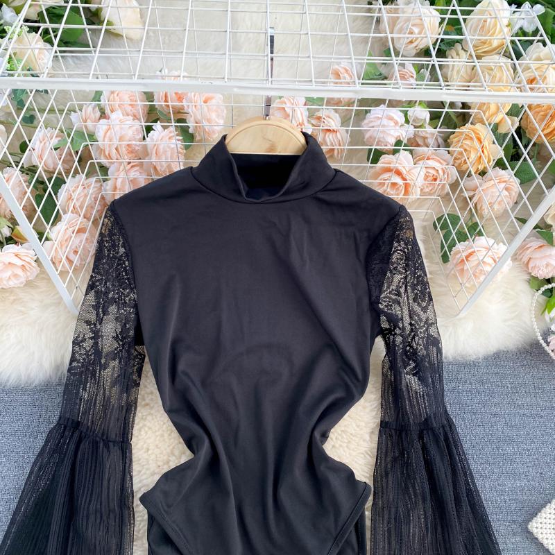 จั๊มสูทแขนยาวคอปกเซ็กซี่โคมไฟแ - Women'S Formal Wear Jumpsuit บทวิจารณ์และราคา