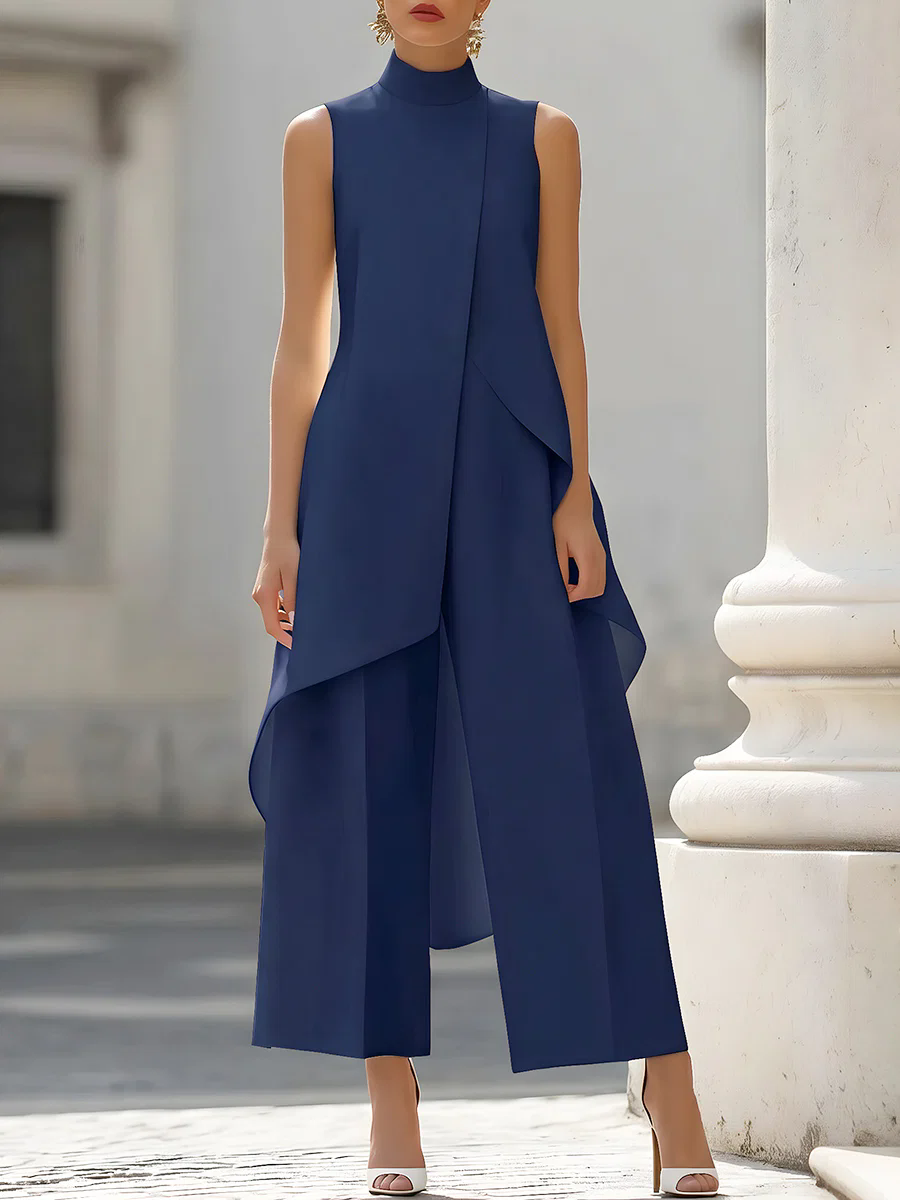 จั๊มสูทแขนกุดคอสูงแบบอสมมาตร แ - Women'S Formal Wear With Pants บทวิจารณ์และราคา